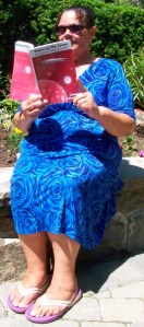 Zainab reading her book